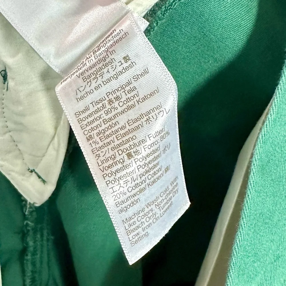 J Crew Flex Straight green pants size W32